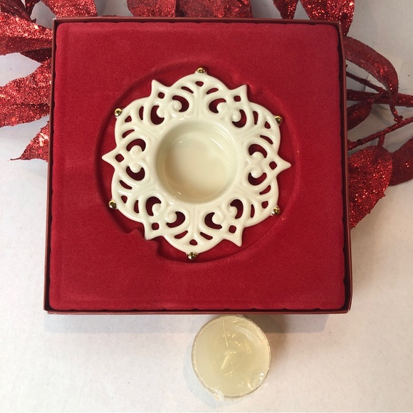 Lenox “Sparkle”Porcelain SnowLight Votive Tealight Candle Holder Collectible NIB - Picture 1 of 7